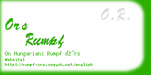 ors rumpf business card